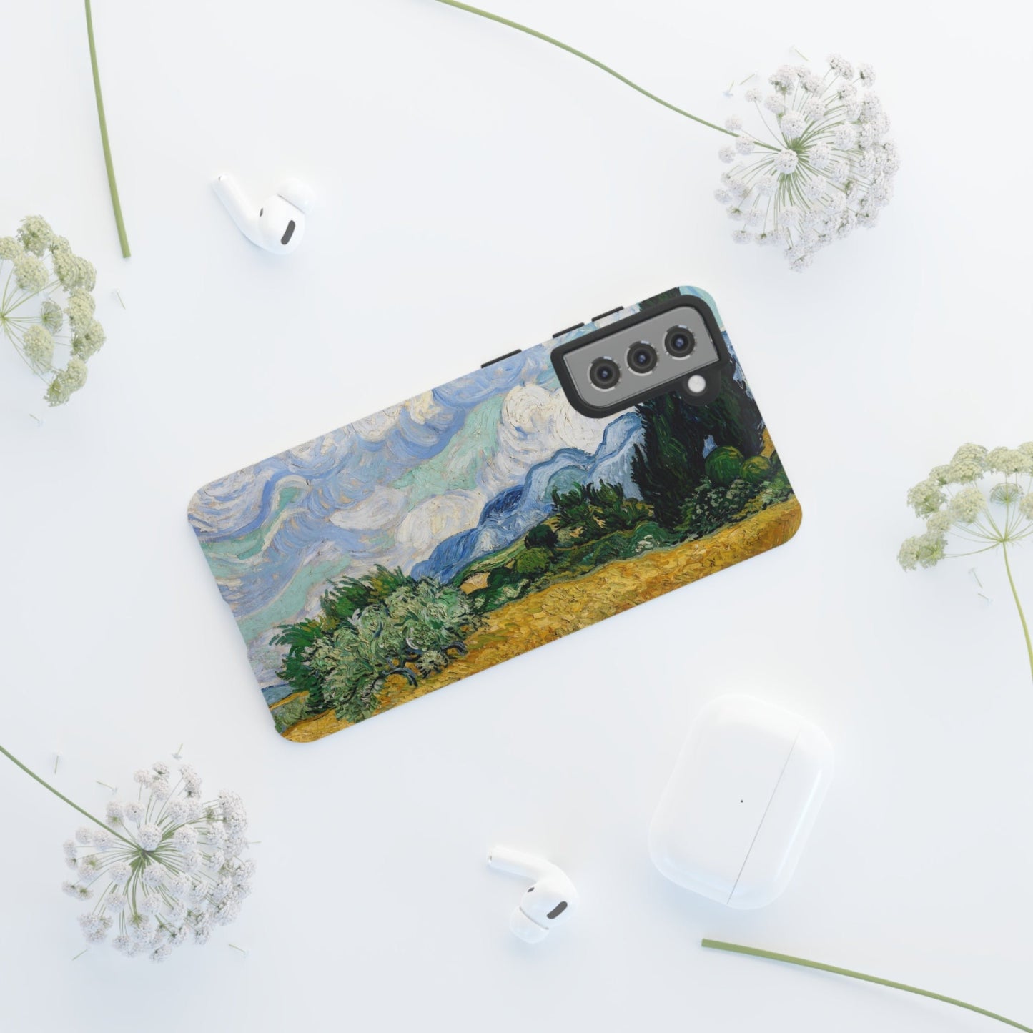 Wheat Fields with Cypresses by Vincent Van Gogh - Cell Phone Case