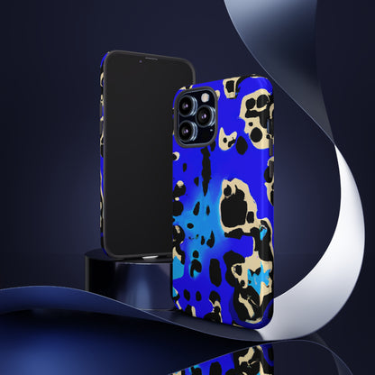 Blue Leopard AI Generated - Cell Phone Case