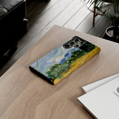 Wheat Fields with Cypresses by Vincent Van Gogh - Cell Phone Case