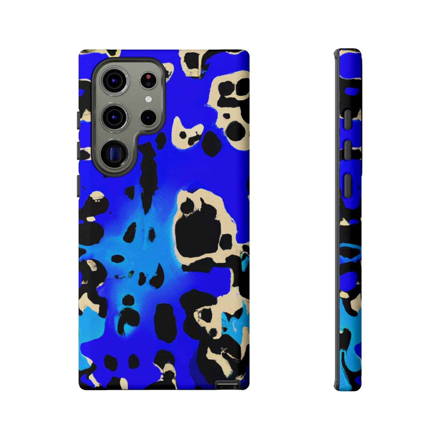 Blue Leopard AI Generated - Cell Phone Case