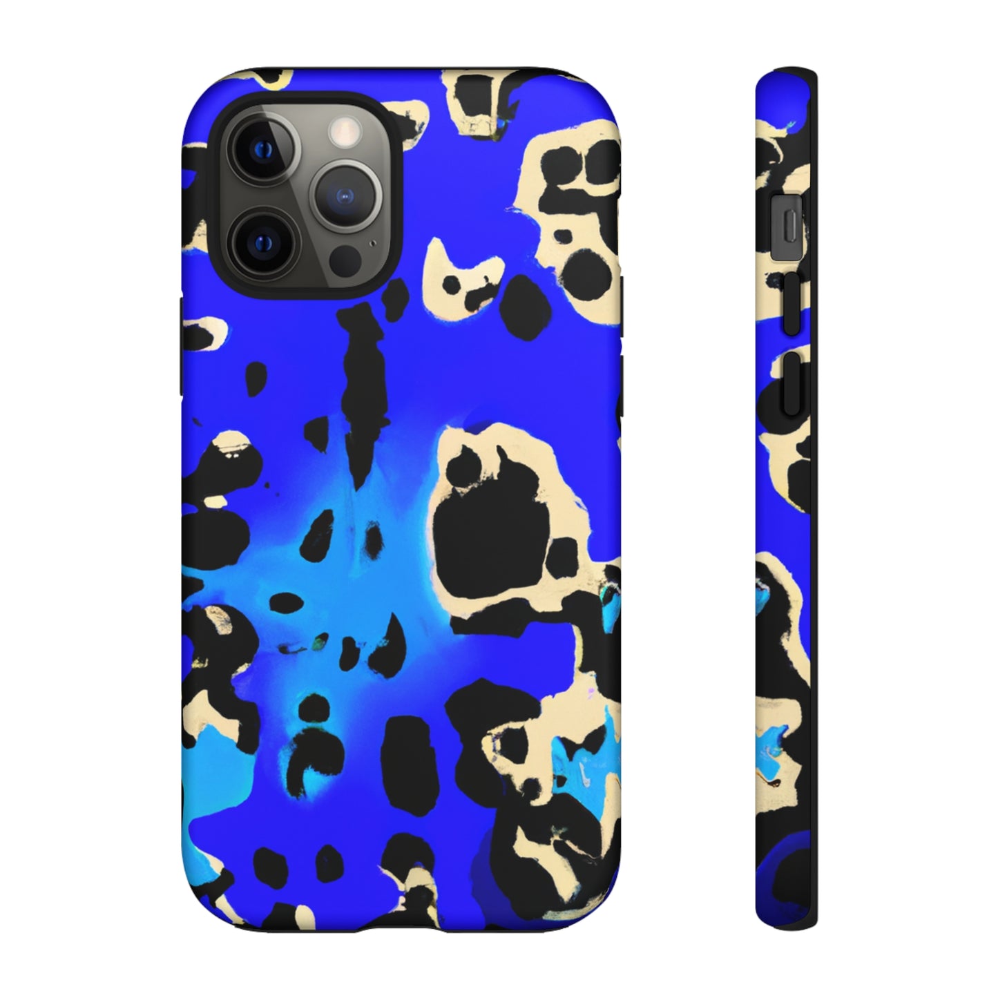 Blue Leopard AI Generated - Cell Phone Case