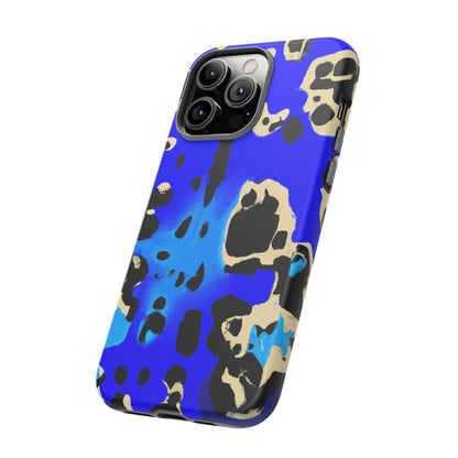 Blue Leopard AI Generated - Cell Phone Case