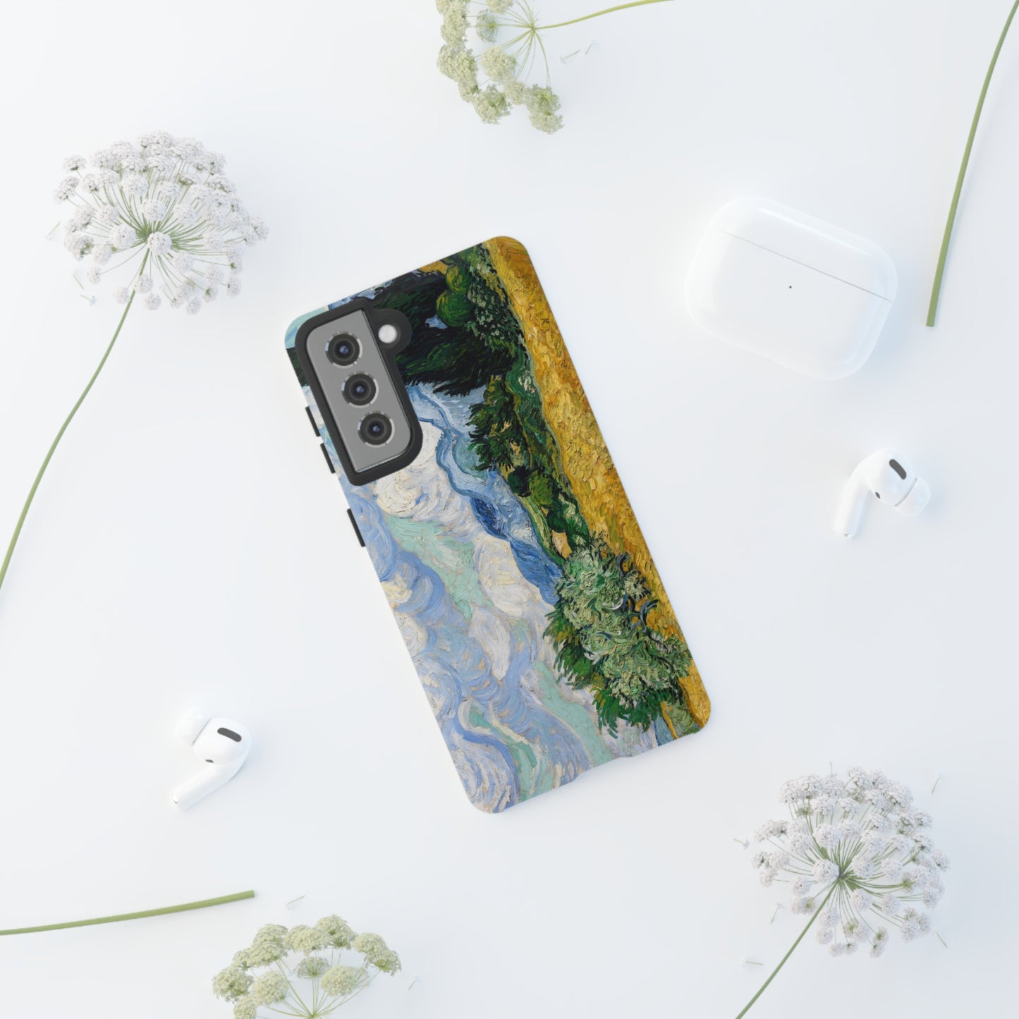 Wheat Fields with Cypresses by Vincent Van Gogh - Cell Phone Case