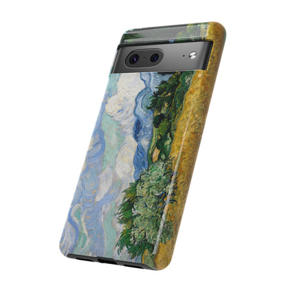 Wheat Fields with Cypresses by Vincent Van Gogh - Cell Phone Case