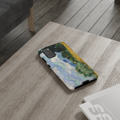 Wheat Fields with Cypresses by Vincent Van Gogh - Cell Phone Case