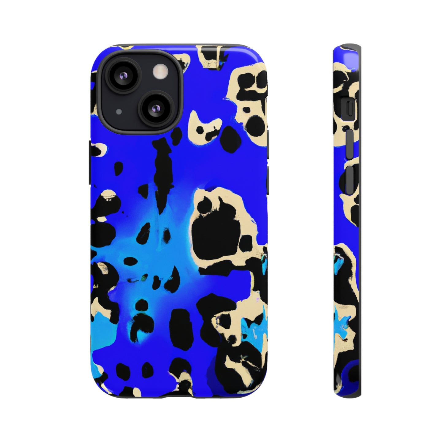 Blue Leopard AI Generated - Cell Phone Case