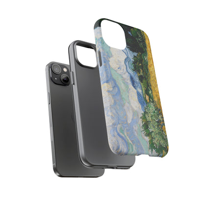 Wheat Fields with Cypresses by Vincent Van Gogh - Cell Phone Case