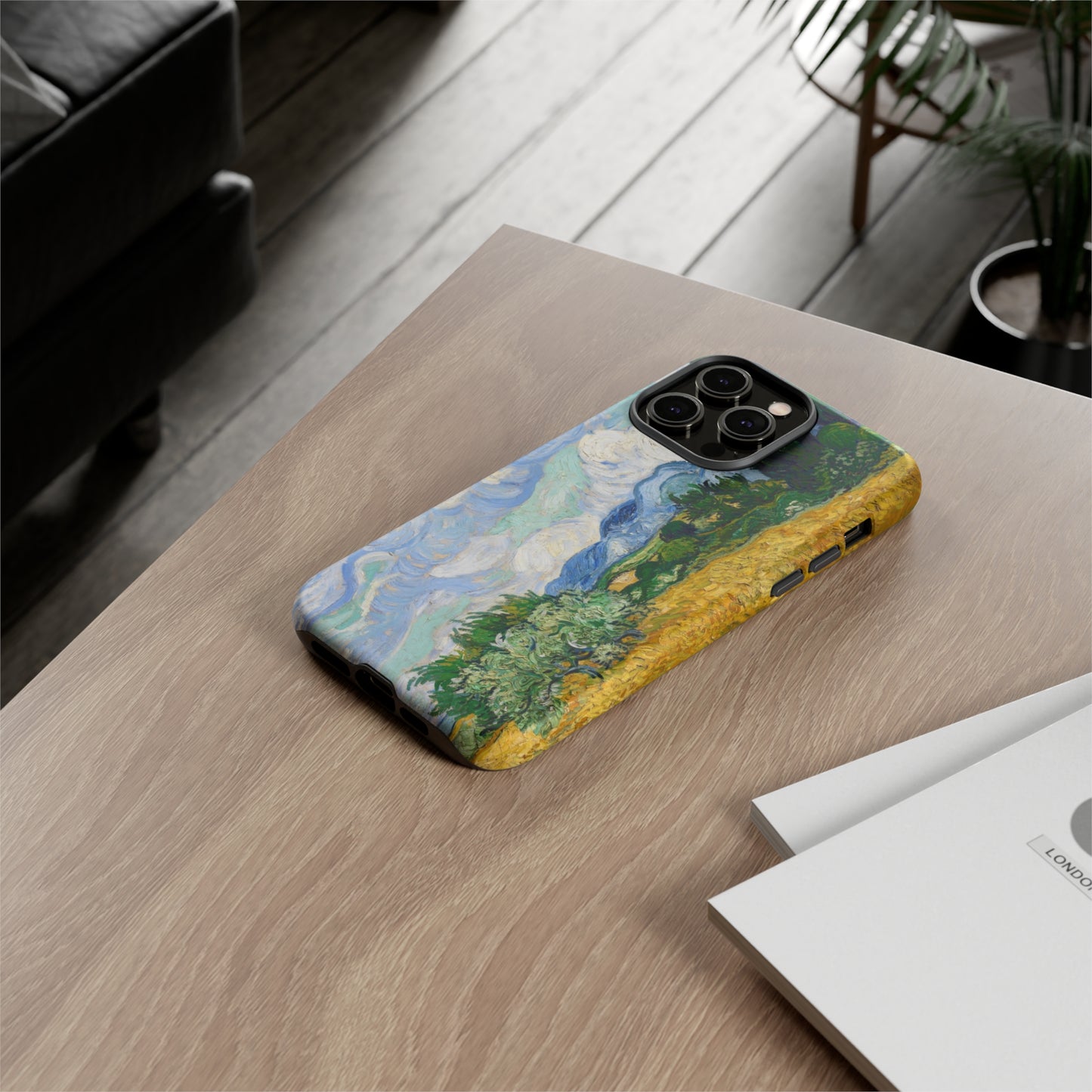 Wheat Fields with Cypresses by Vincent Van Gogh - Cell Phone Case