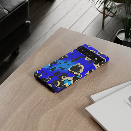 Blue Leopard AI Generated - Cell Phone Case