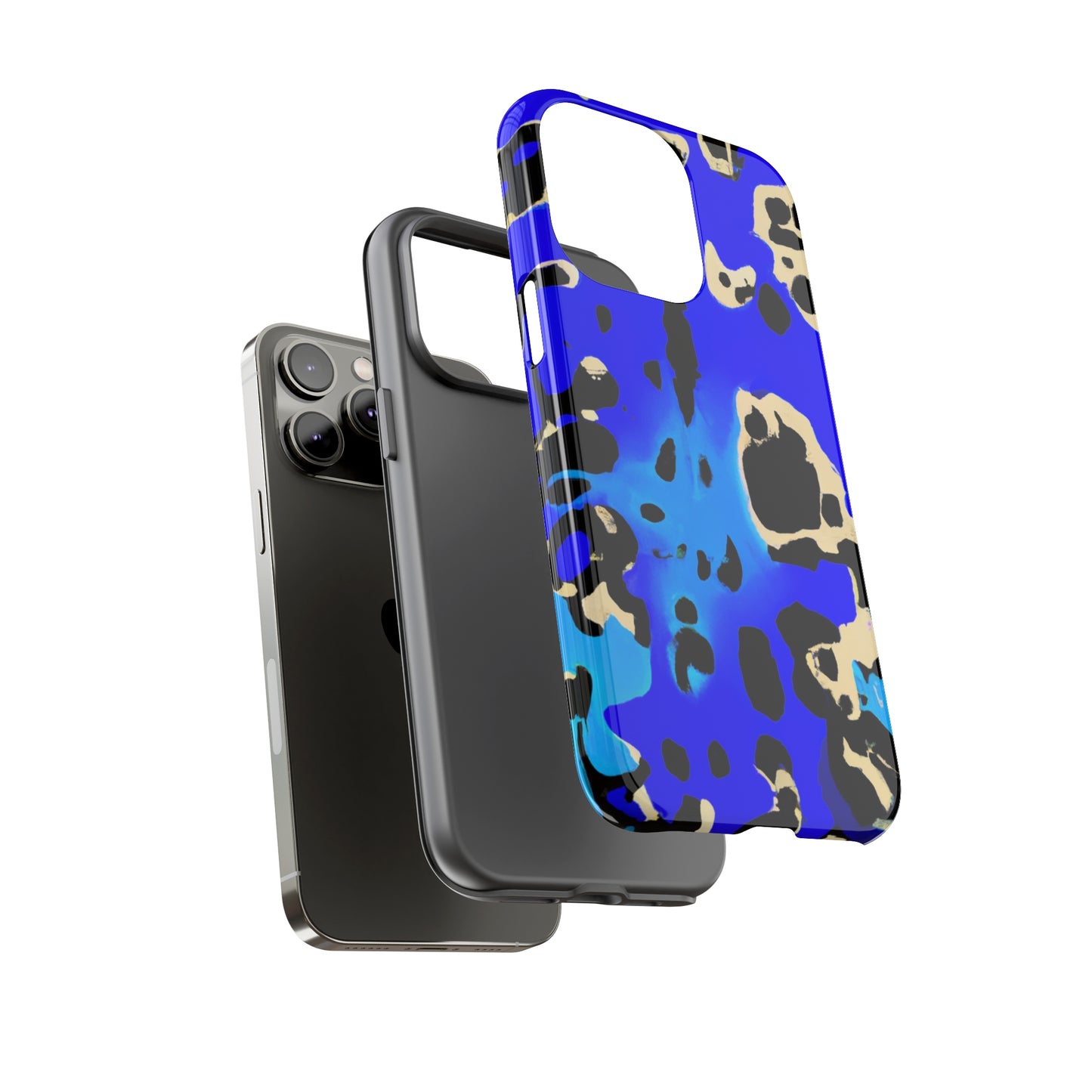 Blue Leopard AI Generated - Cell Phone Case