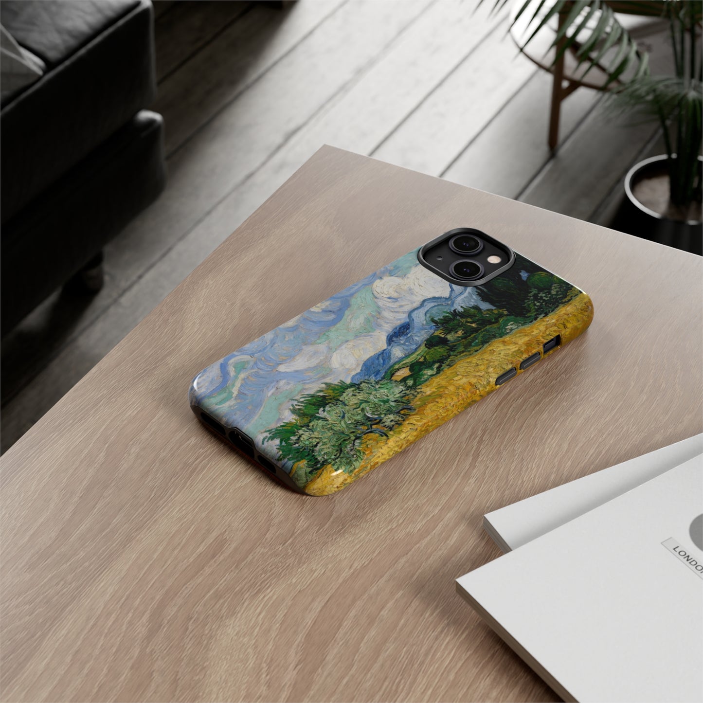 Wheat Fields with Cypresses by Vincent Van Gogh - Cell Phone Case