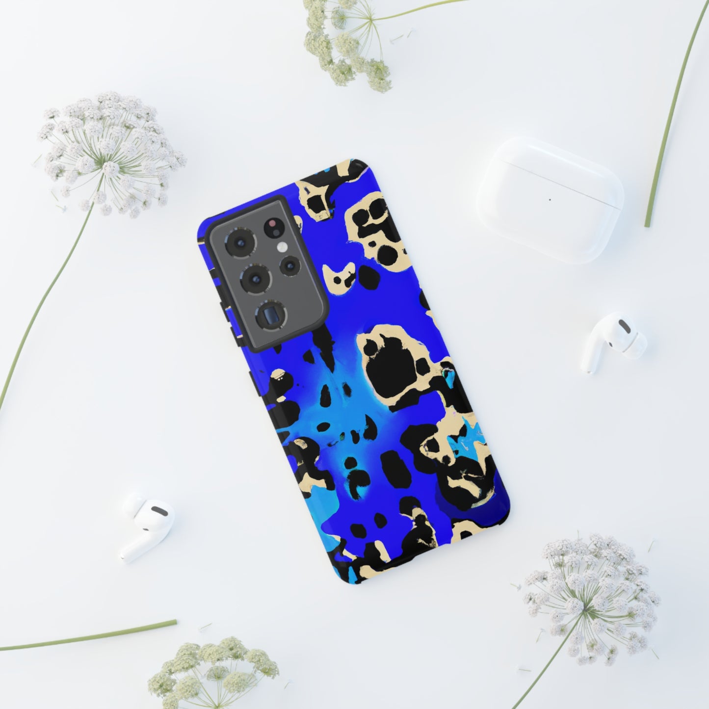 Blue Leopard AI Generated - Cell Phone Case