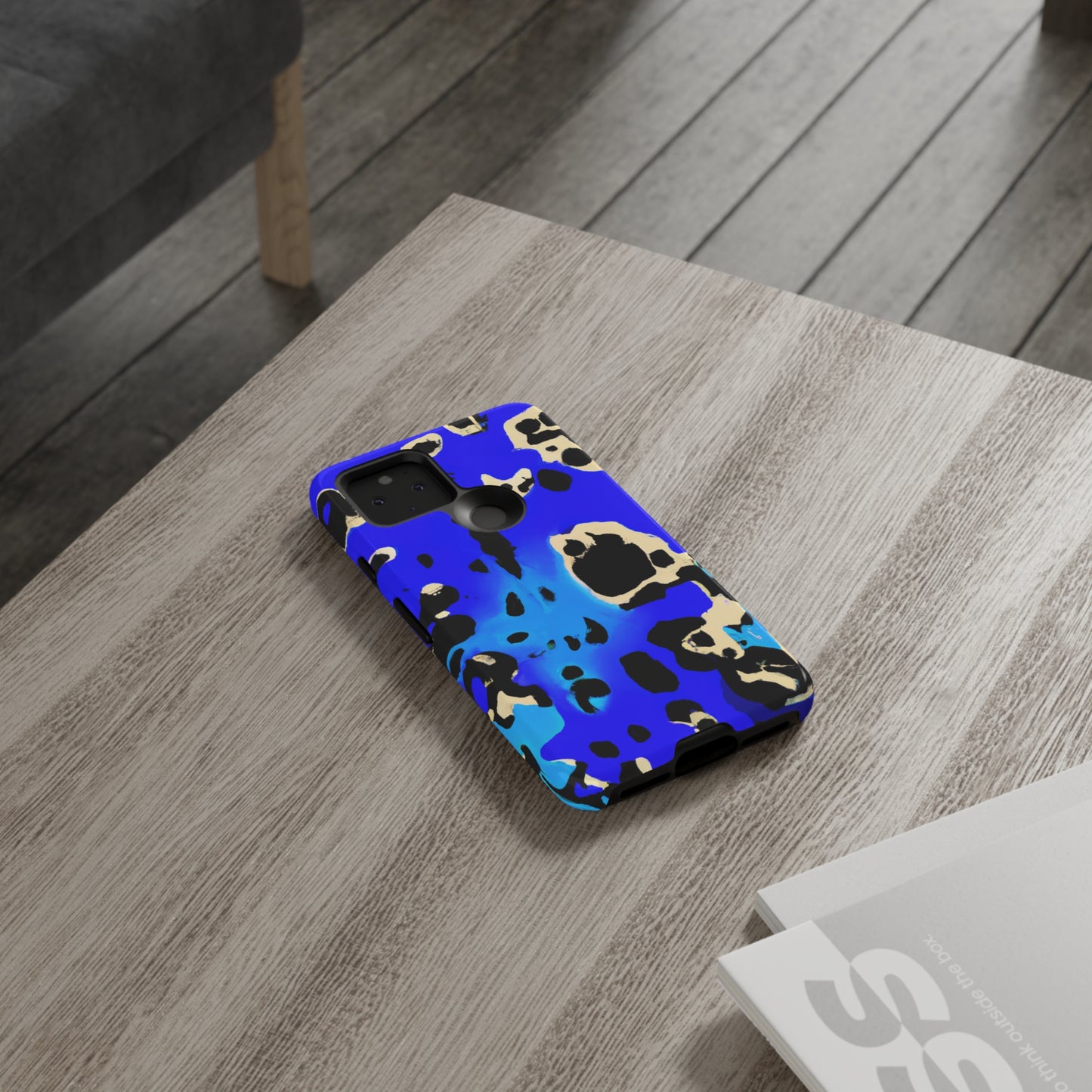 Blue Leopard AI Generated - Cell Phone Case