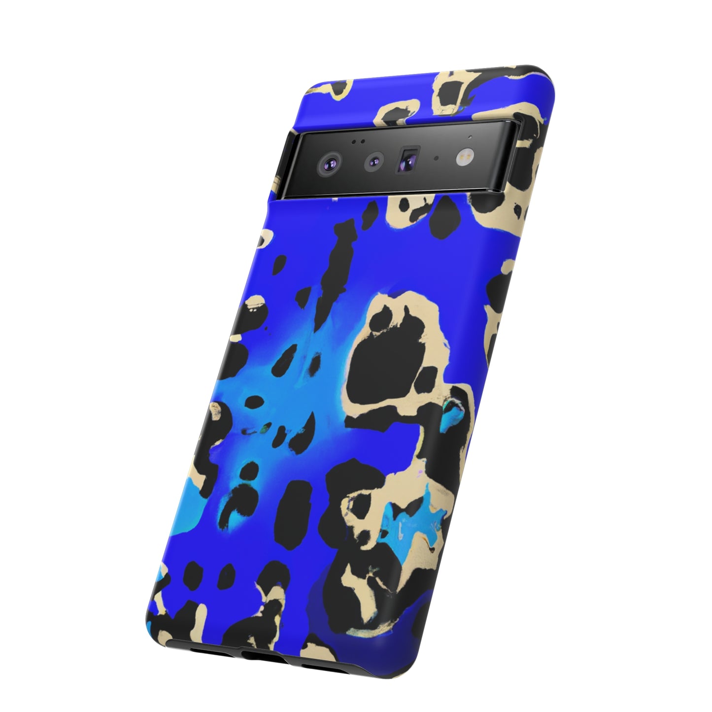 Blue Leopard AI Generated - Cell Phone Case