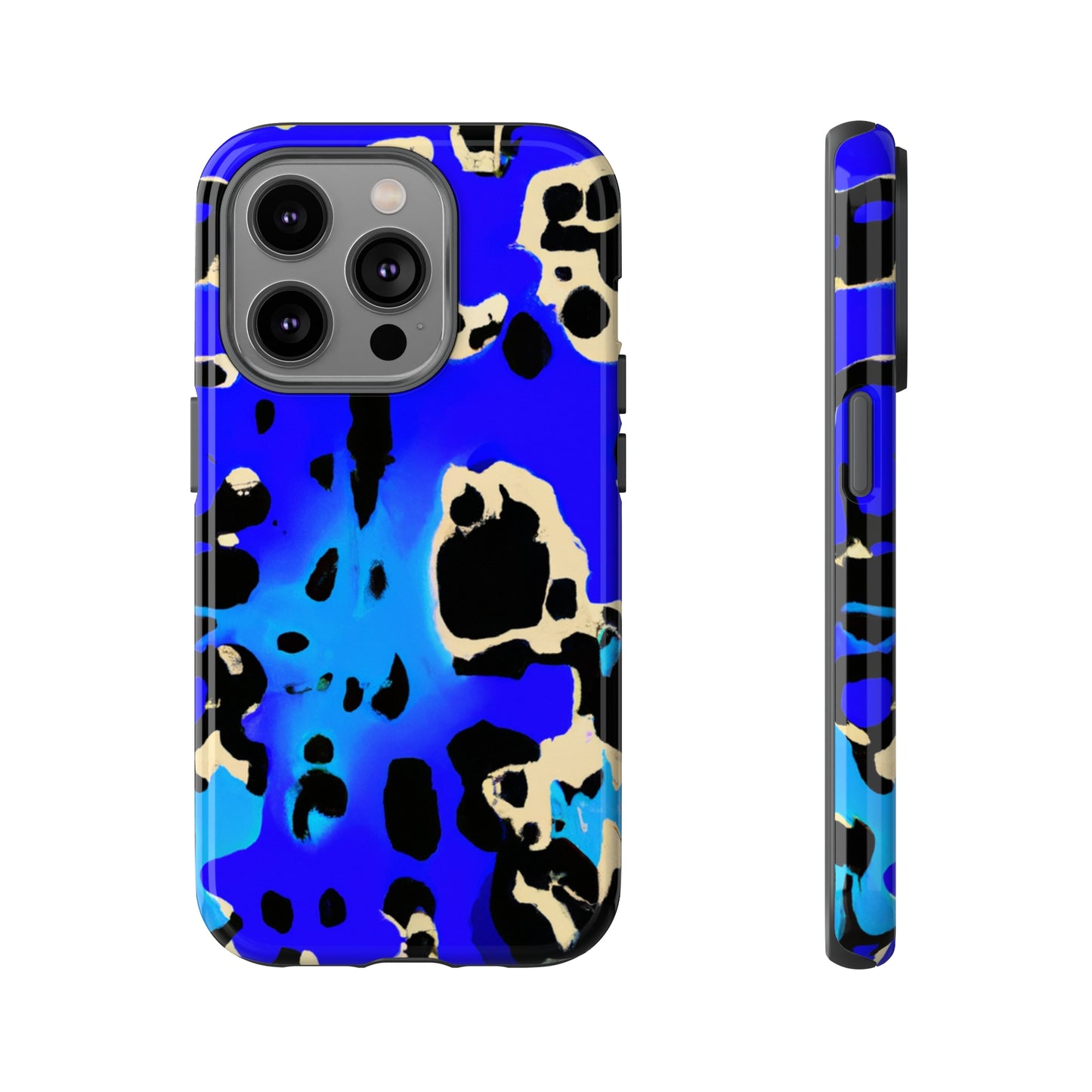 Blue Leopard AI Generated - Cell Phone Case