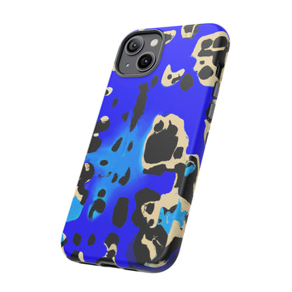 Blue Leopard AI Generated - Cell Phone Case