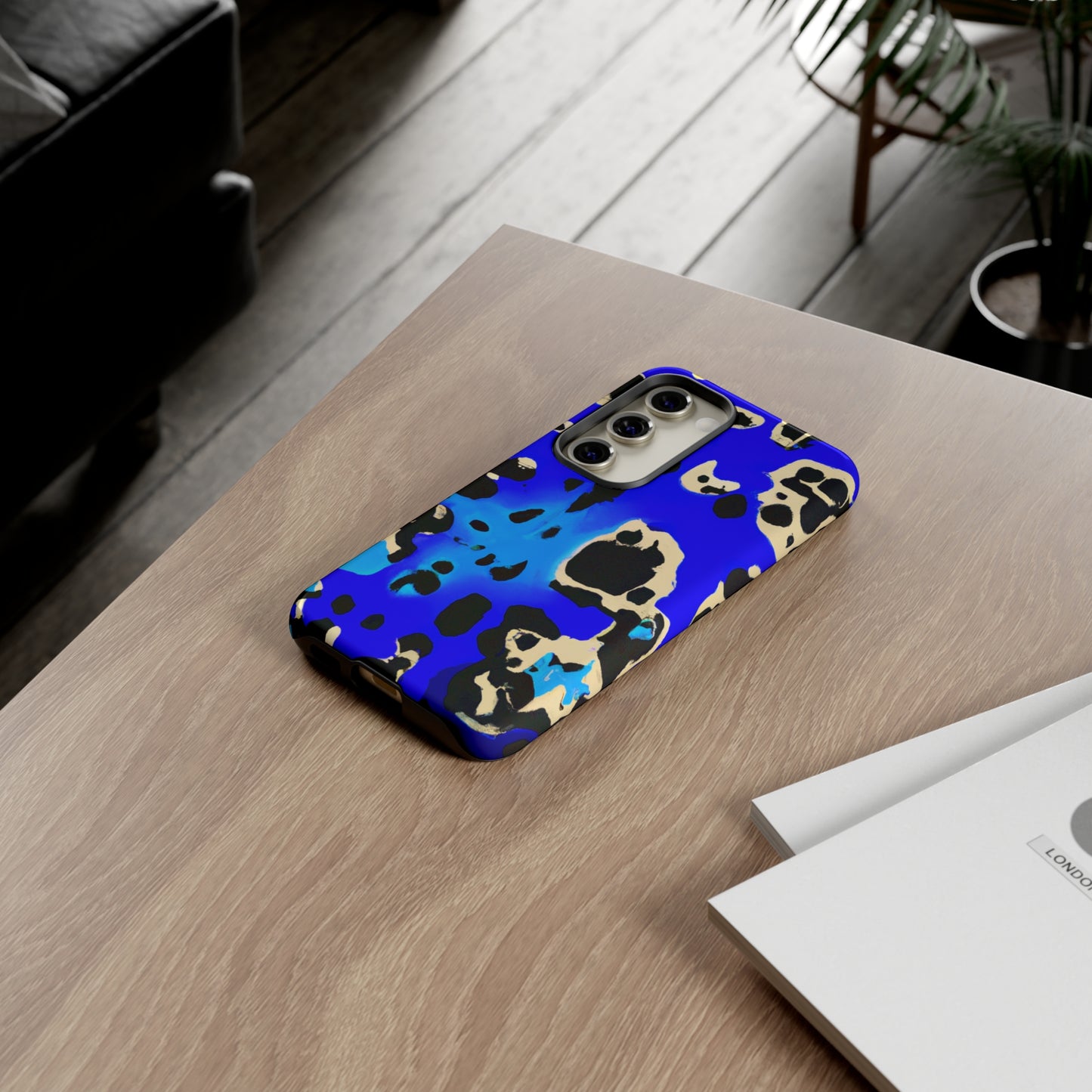 Blue Leopard AI Generated - Cell Phone Case