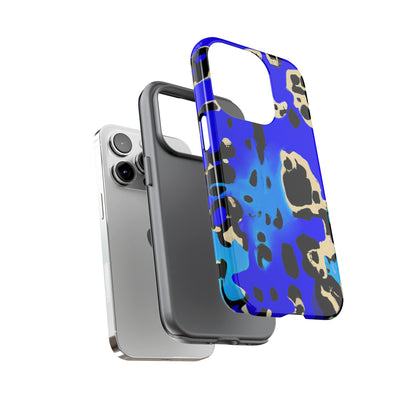 Blue Leopard AI Generated - Cell Phone Case