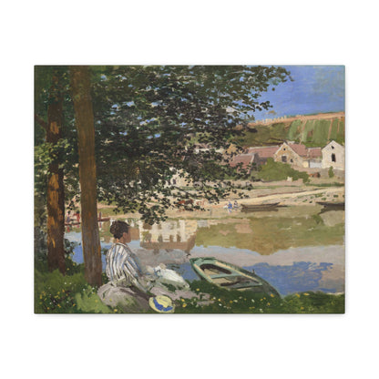 On the Bank of the Seine, Bennecourt by Claude Monet - Canvas Print