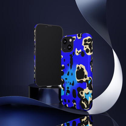 Blue Leopard AI Generated - Cell Phone Case