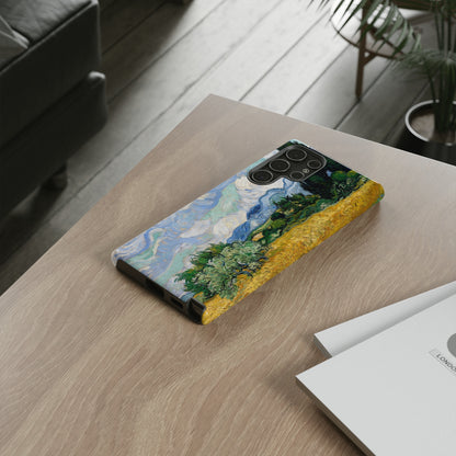 Wheat Fields with Cypresses by Vincent Van Gogh - Cell Phone Case