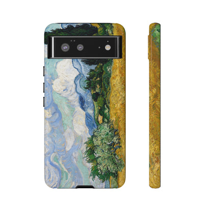 Wheat Fields with Cypresses by Vincent Van Gogh - Cell Phone Case