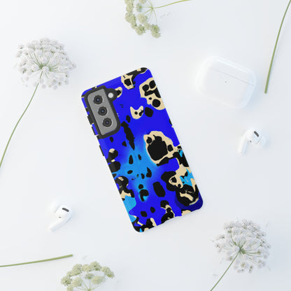 Blue Leopard AI Generated - Cell Phone Case