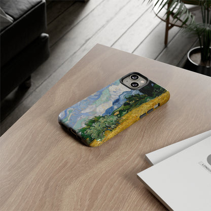 Wheat Fields with Cypresses by Vincent Van Gogh - Cell Phone Case