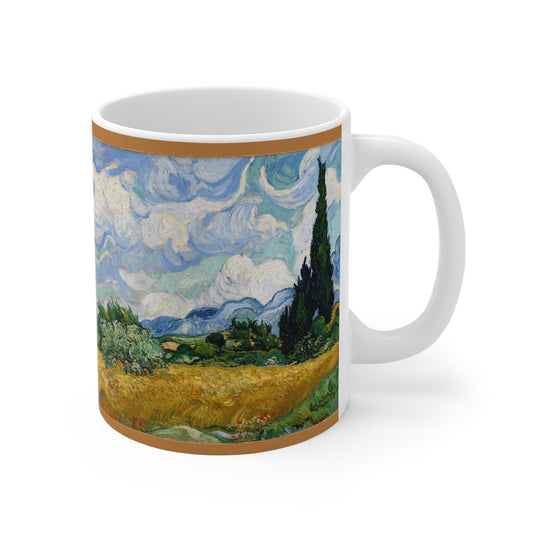 Wheat Field With Cypresses by Vincent Van Gogh - Ceramic Mug