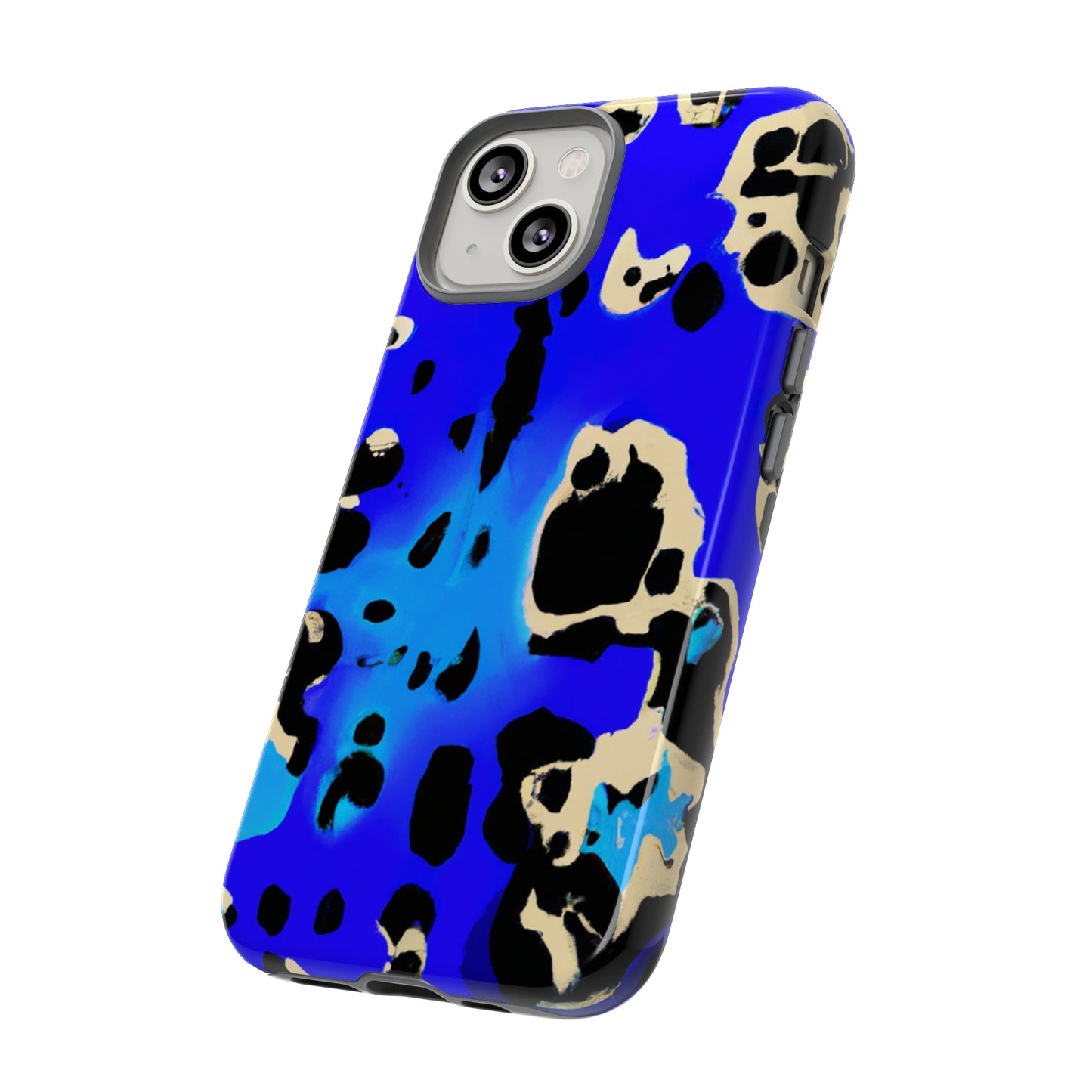 Blue Leopard AI Generated - Cell Phone Case