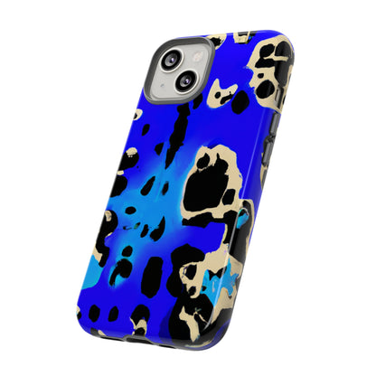 Blue Leopard AI Generated - Cell Phone Case