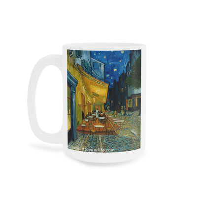 Cafe Terrace at Night by Vincent Van Gogh - Ceramic Mug