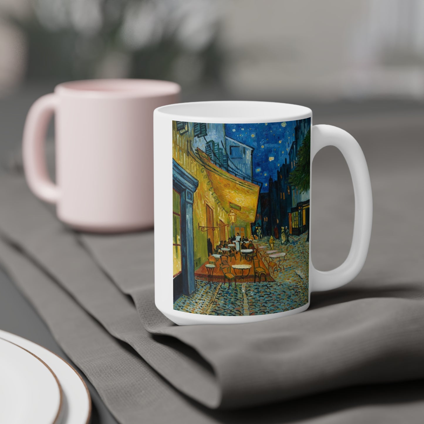 Cafe Terrace at Night by Vincent Van Gogh - Ceramic Mug