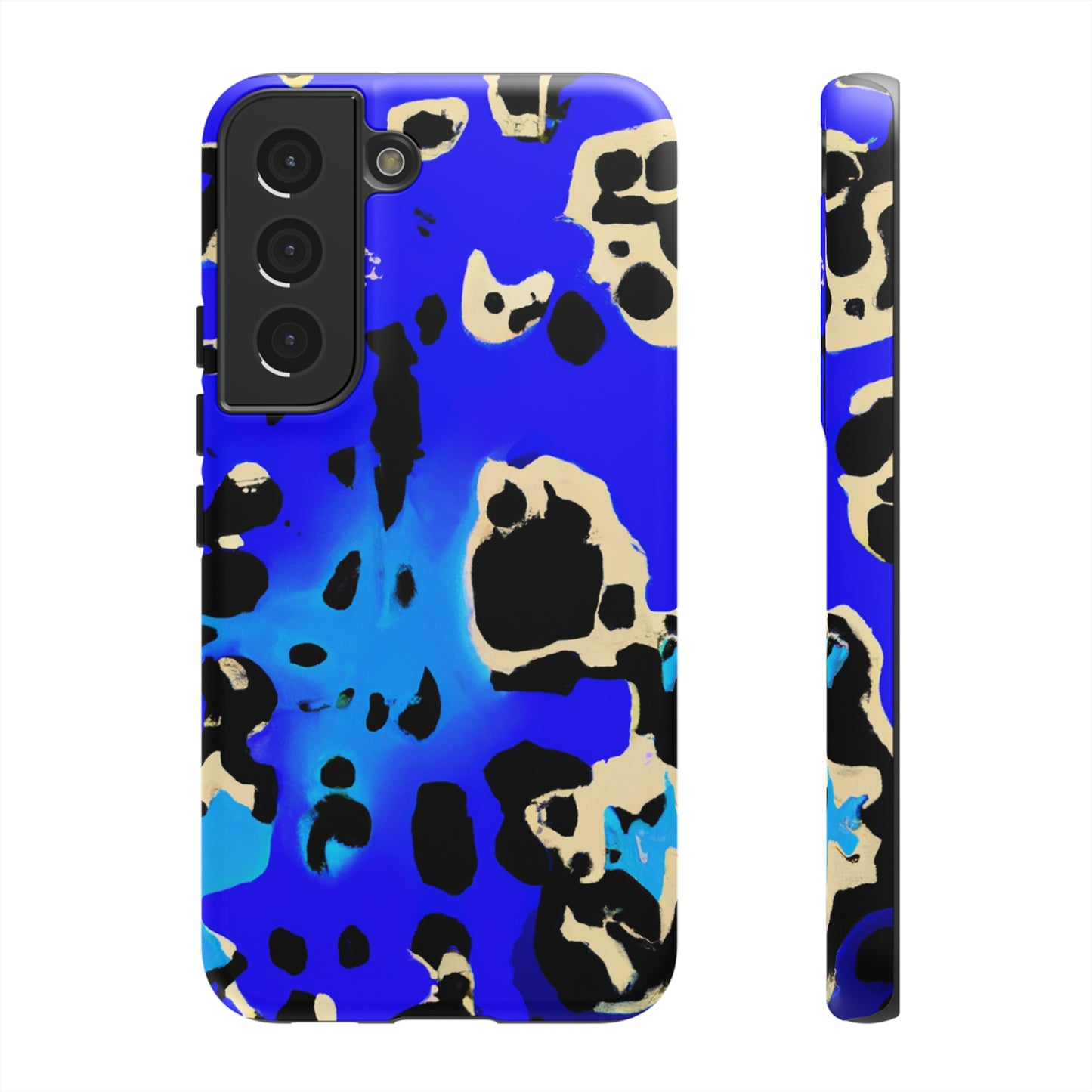 Blue Leopard AI Generated - Cell Phone Case