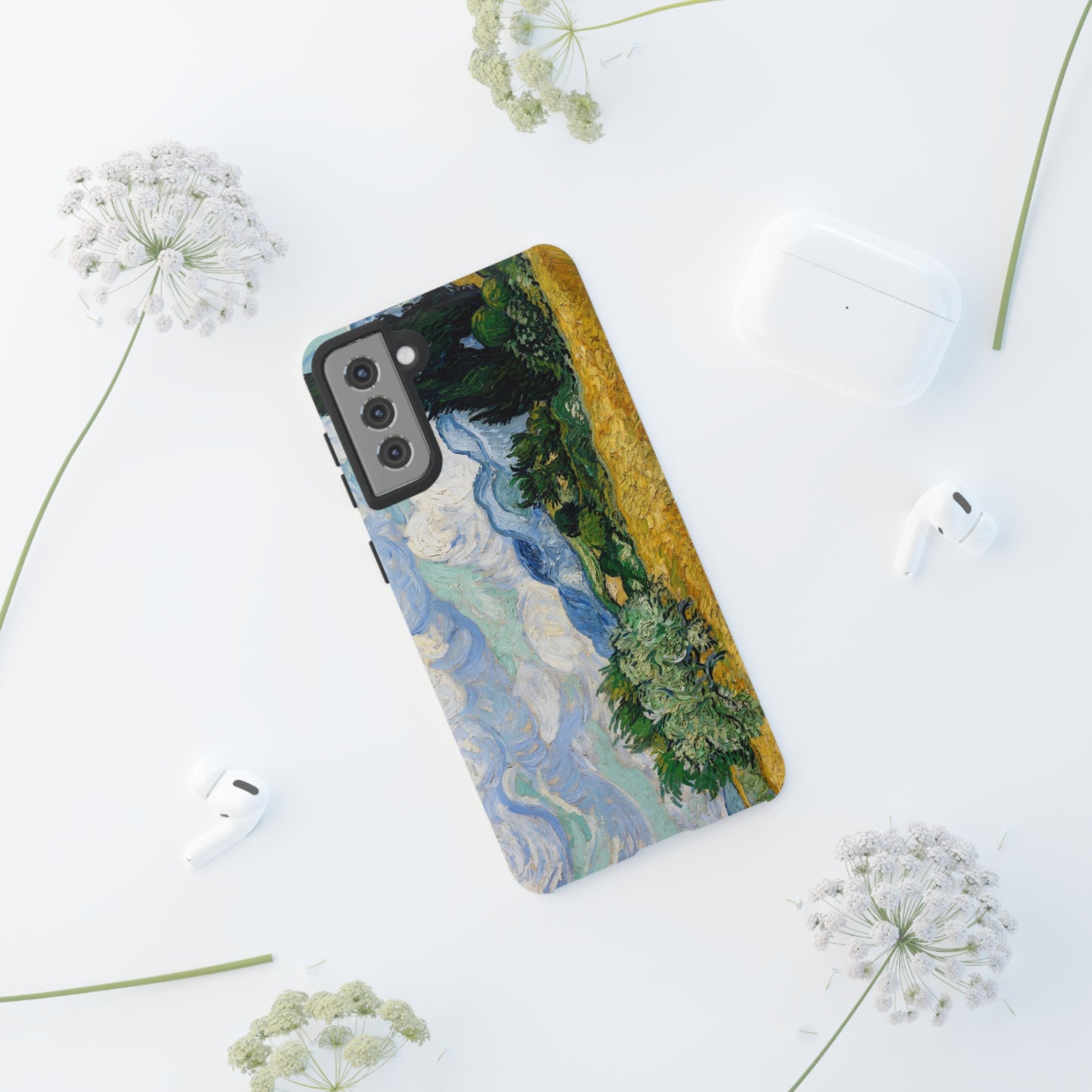 Wheat Fields with Cypresses by Vincent Van Gogh - Cell Phone Case