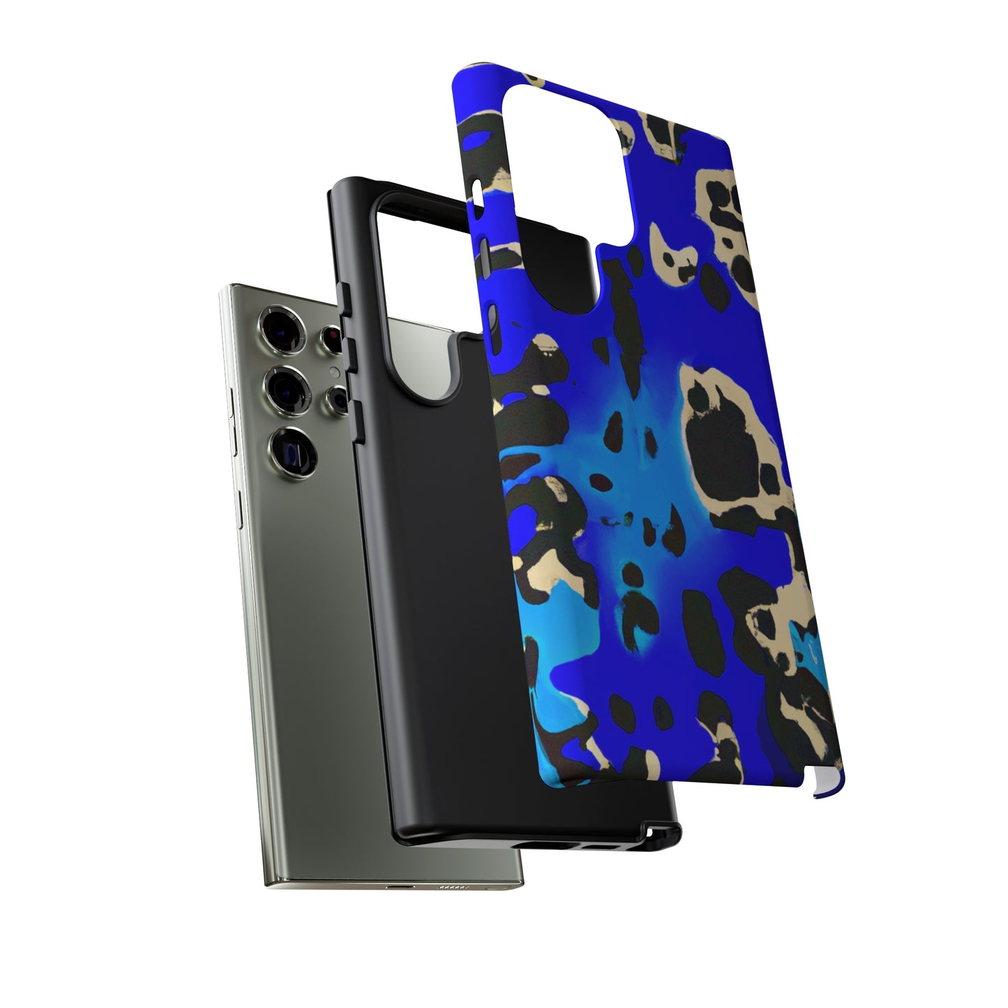 Blue Leopard AI Generated - Cell Phone Case