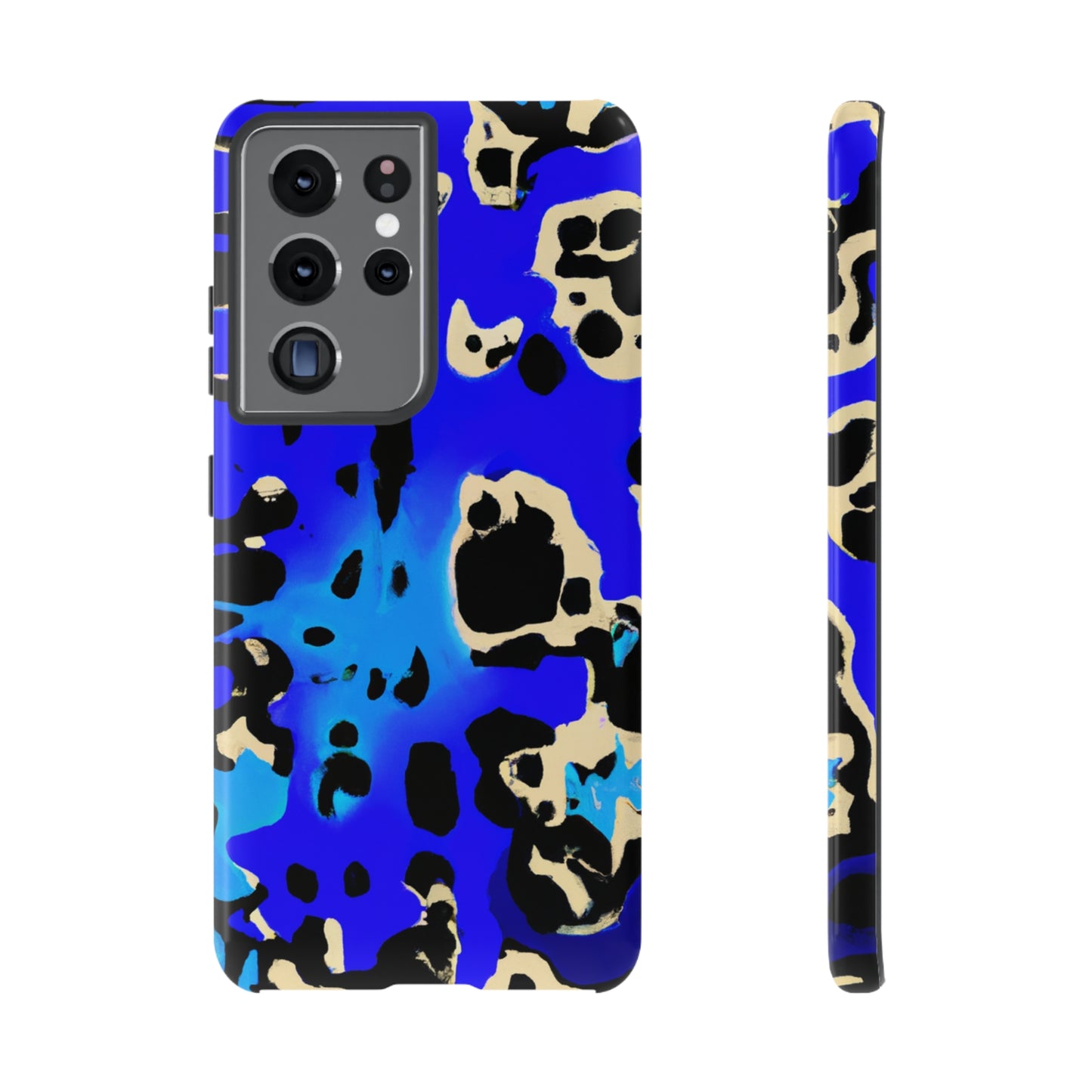 Blue Leopard AI Generated - Cell Phone Case