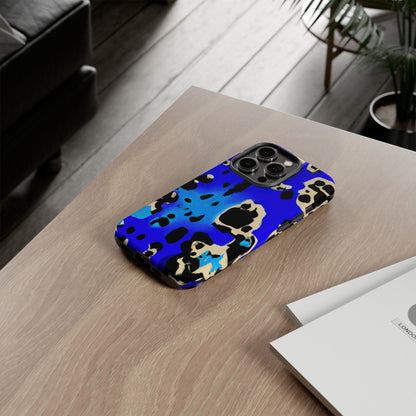 Blue Leopard AI Generated - Cell Phone Case