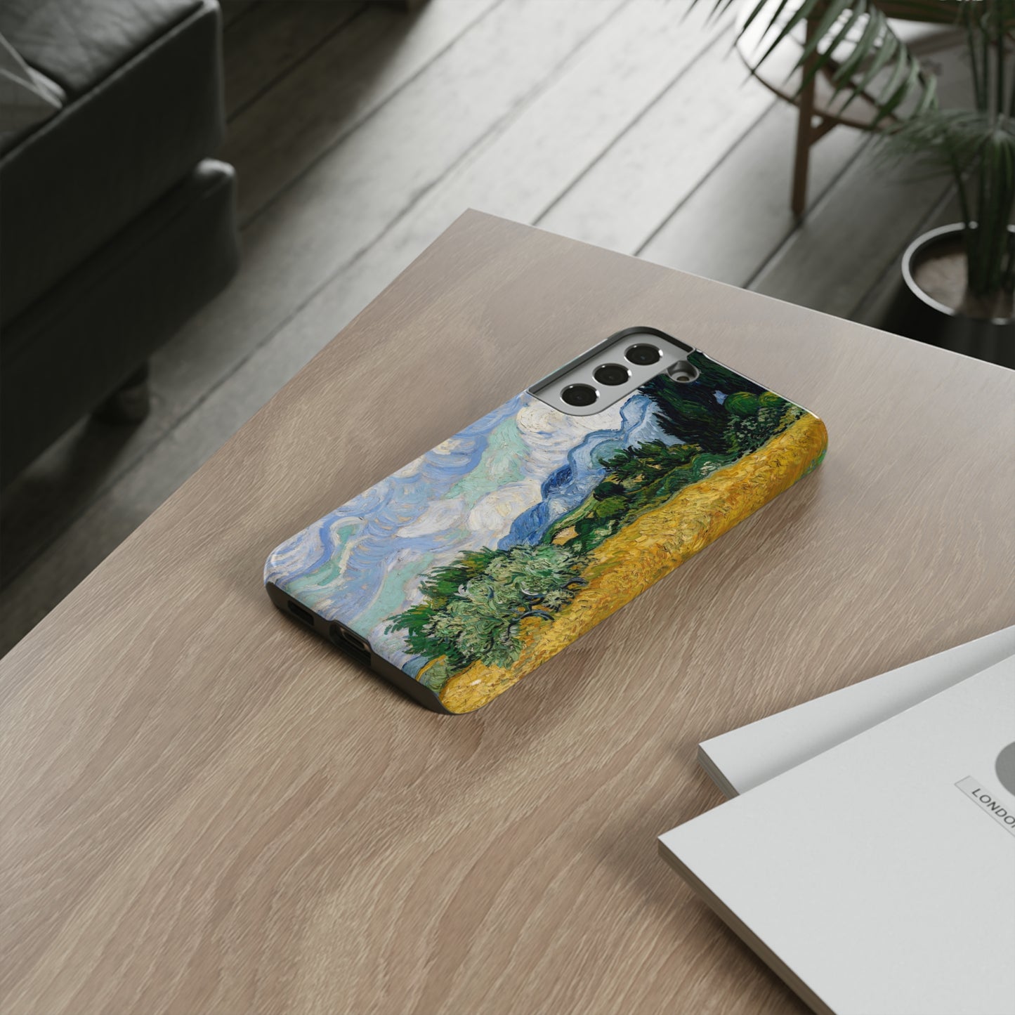 Wheat Fields with Cypresses by Vincent Van Gogh - Cell Phone Case