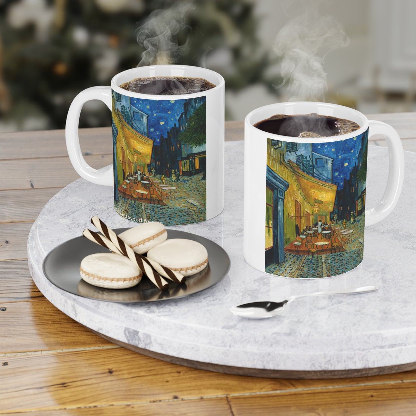 Cafe Terrace at Night by Vincent Van Gogh - Ceramic Mug