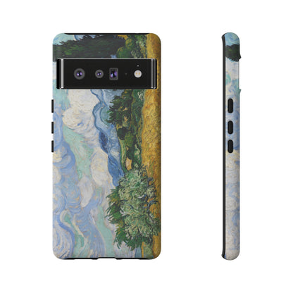 Wheat Fields with Cypresses by Vincent Van Gogh - Cell Phone Case