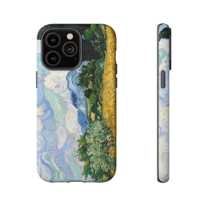 Wheat Fields with Cypresses by Vincent Van Gogh - Cell Phone Case