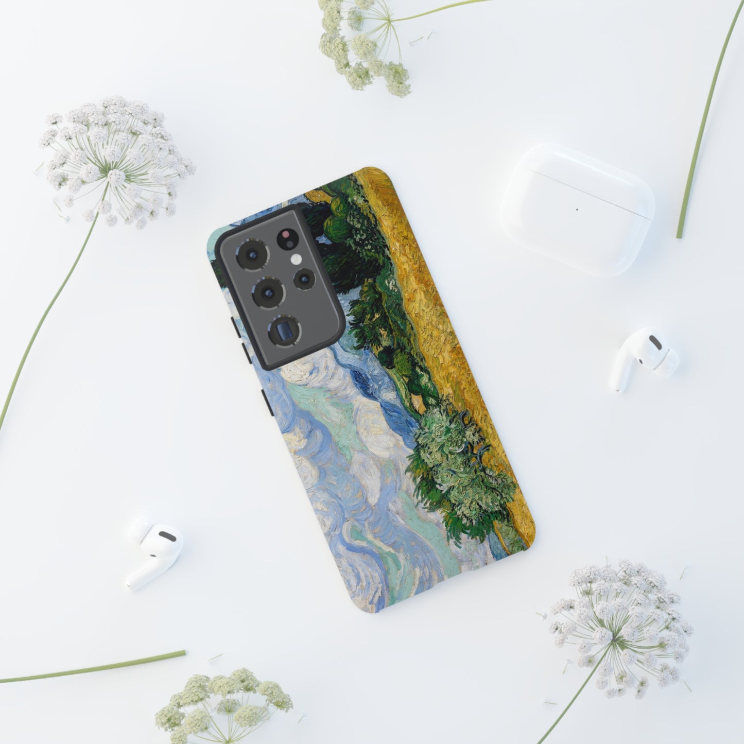 Wheat Fields with Cypresses by Vincent Van Gogh - Cell Phone Case