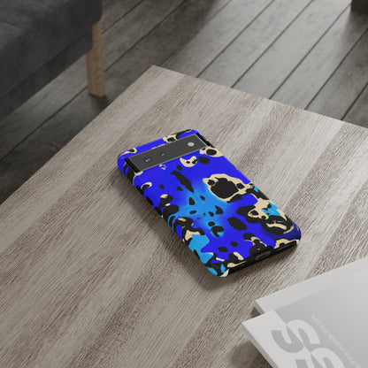 Blue Leopard AI Generated - Cell Phone Case