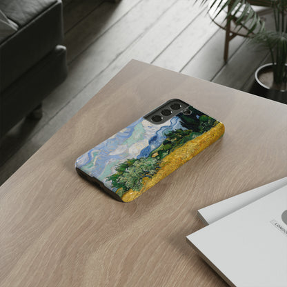 Wheat Fields with Cypresses by Vincent Van Gogh - Cell Phone Case