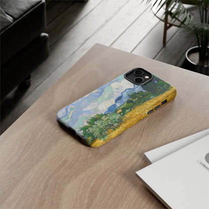 Wheat Fields with Cypresses by Vincent Van Gogh - Cell Phone Case