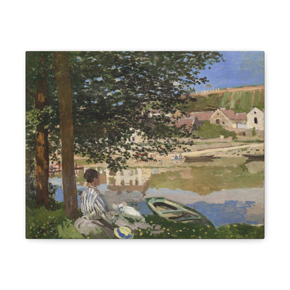 On the Bank of the Seine, Bennecourt by Claude Monet - Canvas Print